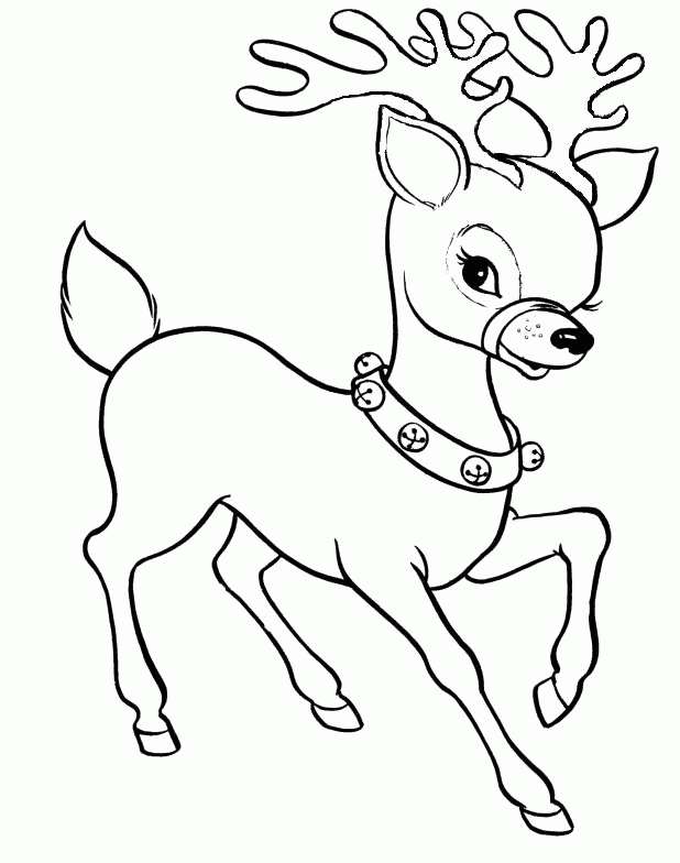Christmas Reindeer Coloring For Kids - Christmas Coloring Pages