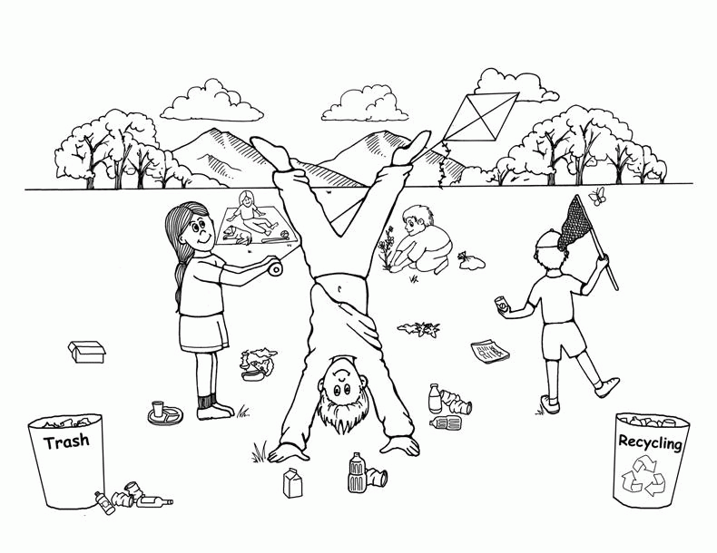 Every Day Is Earth Day Coloring Pages - Recycle Coloring Pages