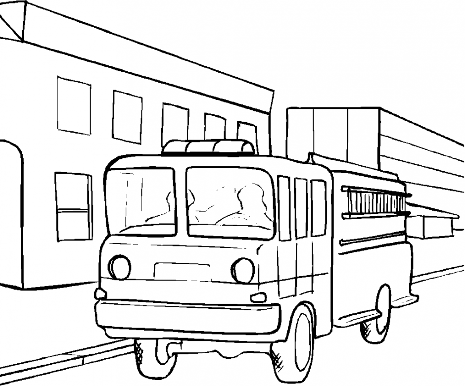 Fire Station Coloring Pages For Kids Viewing Gallery For Fire
