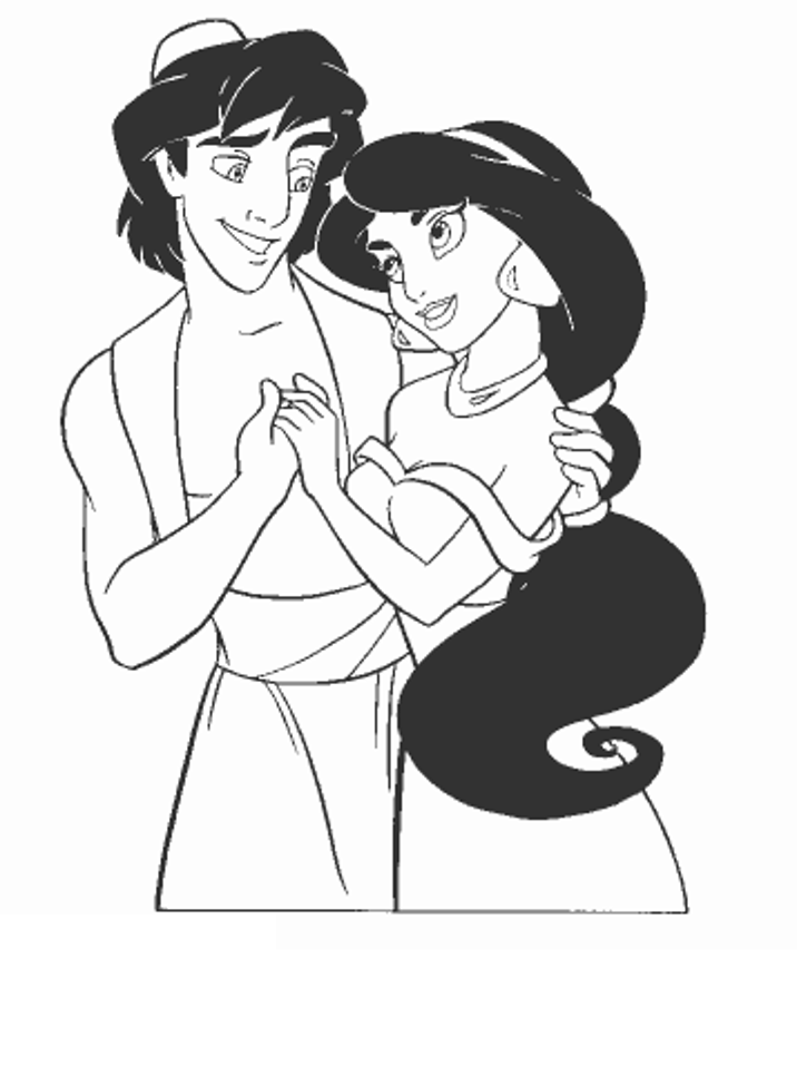 Aladdin And Jasmine Coloring Pages 4 | Free Printable Coloring Pages