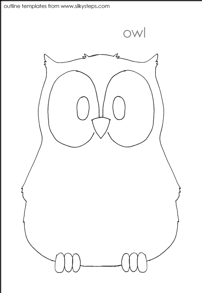 Owl bird outline template
