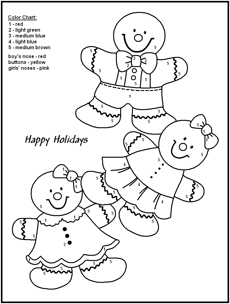 FREE Printable Christmas Gingerbread Color-