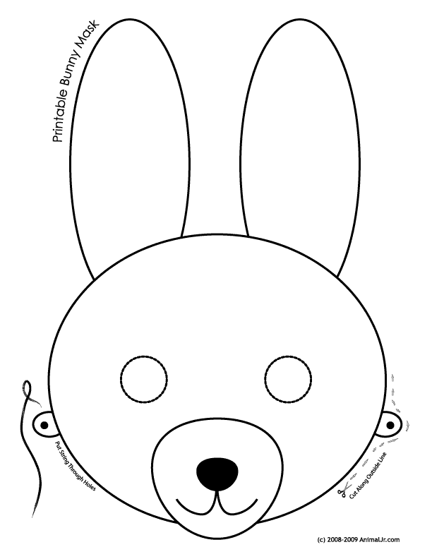 Printable Bunny Mask Coloring Page | Craft Jr.