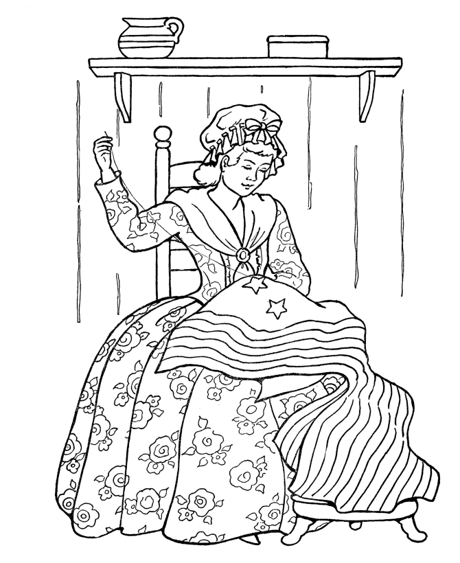 Betsy Ross Flag Coloring Pages | Kids Coloring Pages | Printable