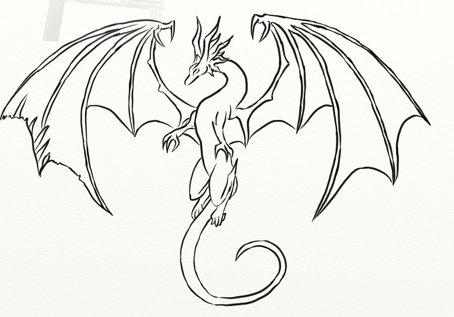 Flying Dragon Sketch by Dragon99099