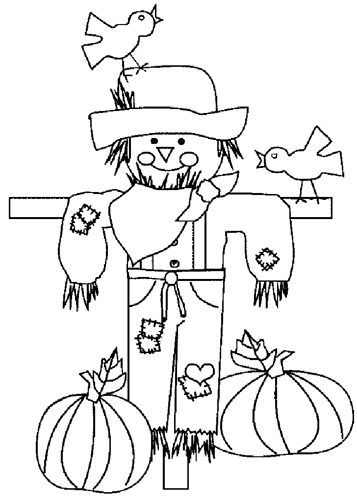 Thanksgiving Scarecrow Coloring Pages Printables - Picture 2