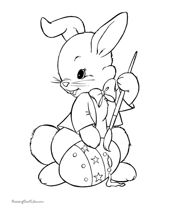 Happy Easter from Bunny - Bunny Coloring Pages : iKids Coloring