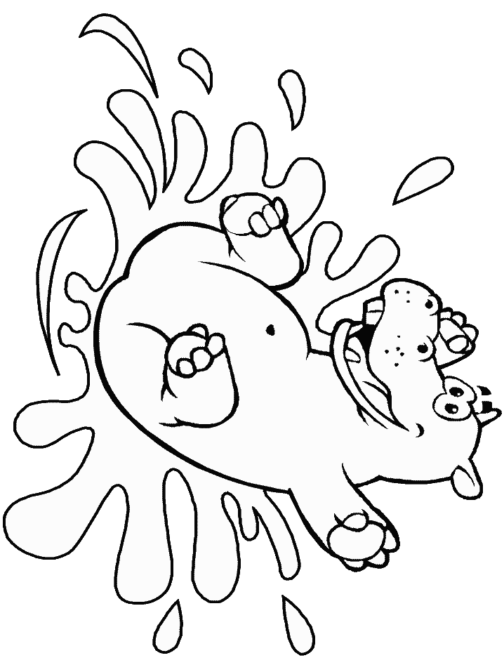 Hippopotamus Coloring Page | Animal Coloring Pages | Kids Coloring
