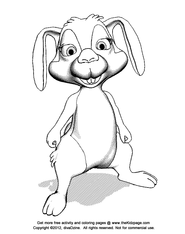 Easter Bunny/Rabbit - Free Coloring Pages for Kids - Printable