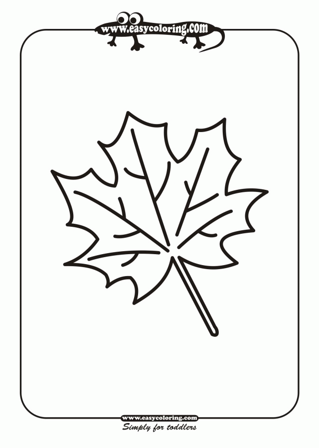 Leaf Six Simple Leafs Easy Coloring Pages For Toddlers 145102 Leaf