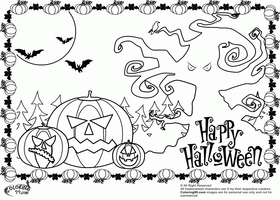 Scary Halloween Pumpkin Coloring Pages | Coloring99.