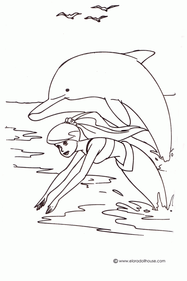 Dolphin 2 Coloring Page
