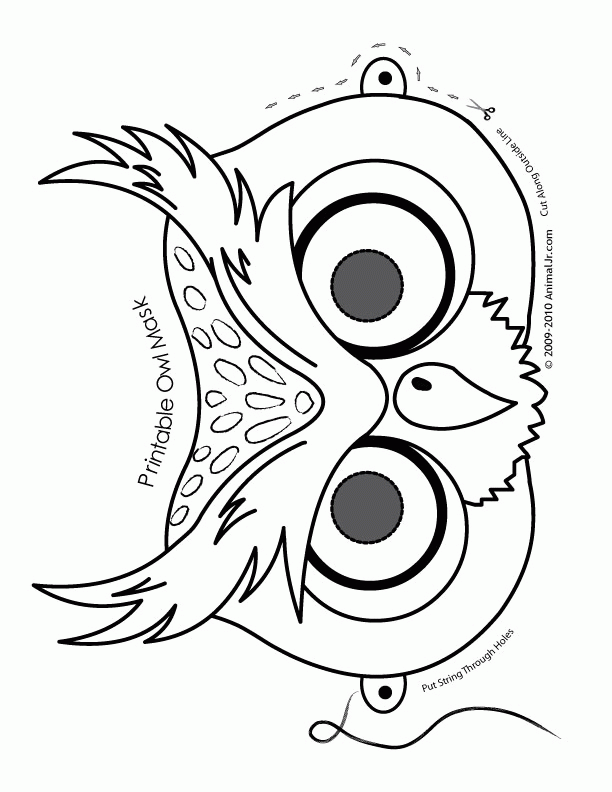 fantasy jr owl mask coloring page