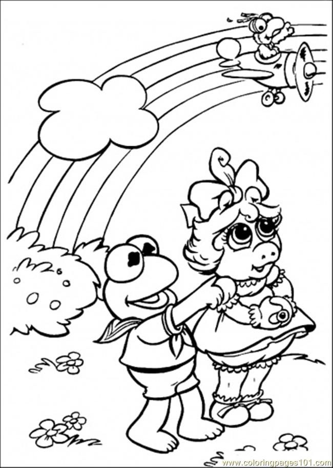 Coloring Pages Look At That Rainbow (Cartoons > Muppet Babies