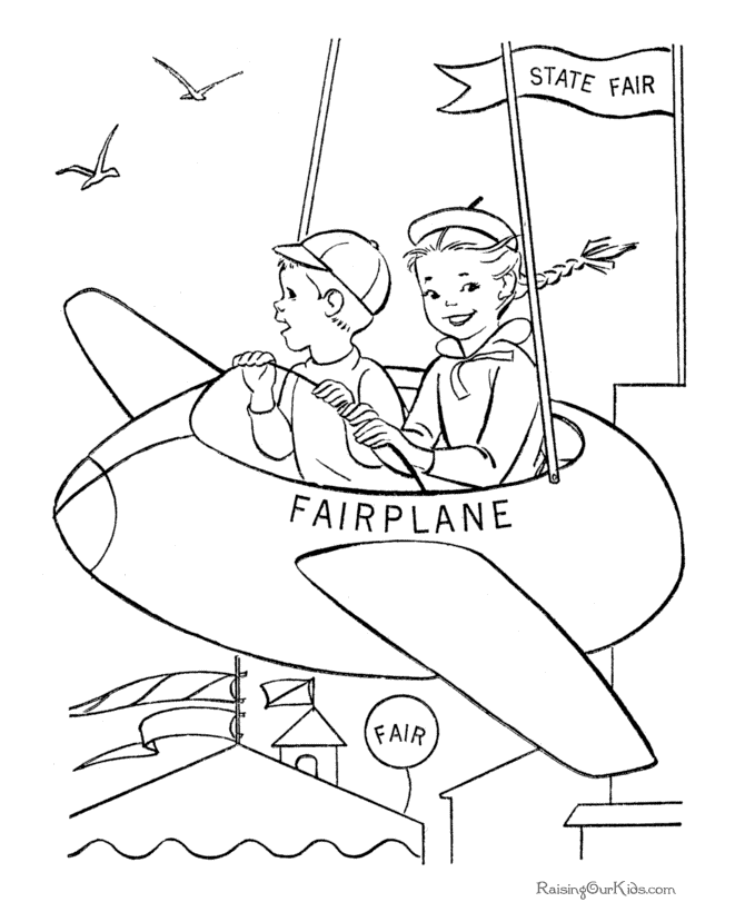 Airplane coloring book pages 001