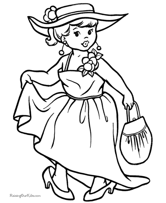 Girl Halloween Coloring Page - 005