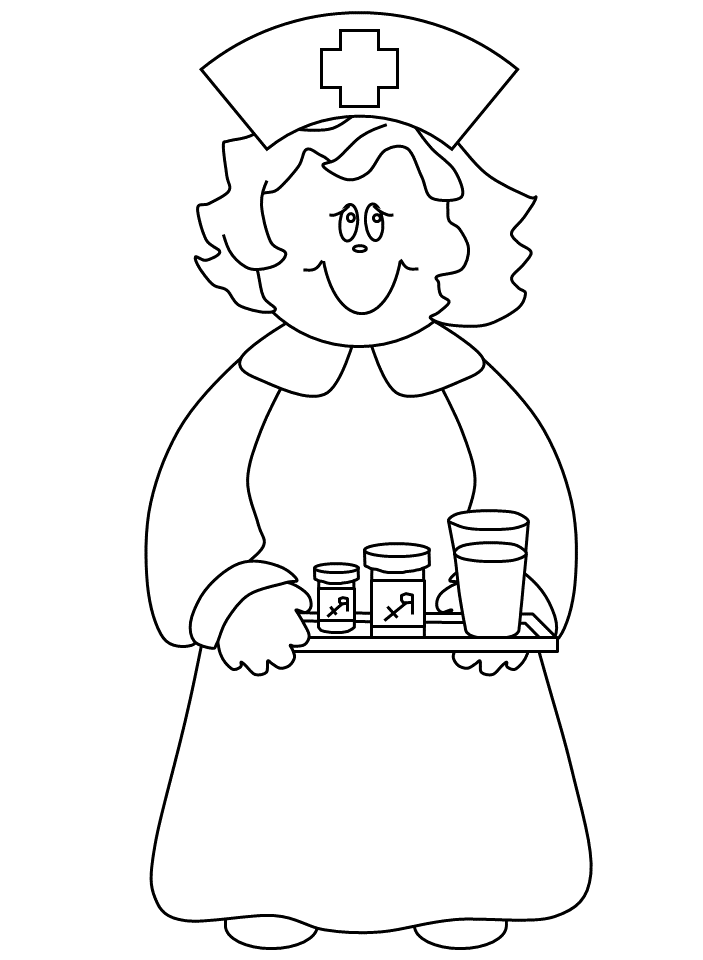 The Nurse Gave The Food Coloring Pages - Doctor Day Coloring Pages