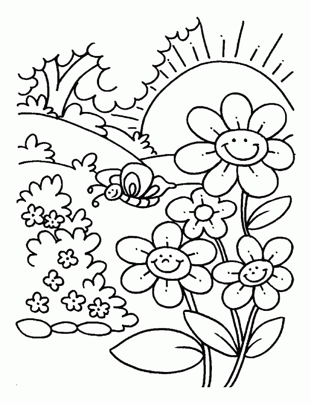 Spring Flowers Coloring Pages