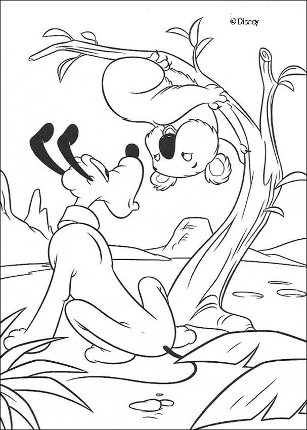 Mickey Mouse coloring pages - Pluto and koala