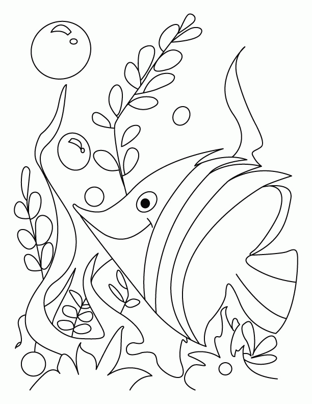 Fish gush in flower rush coloring page | Download Free Fish gush