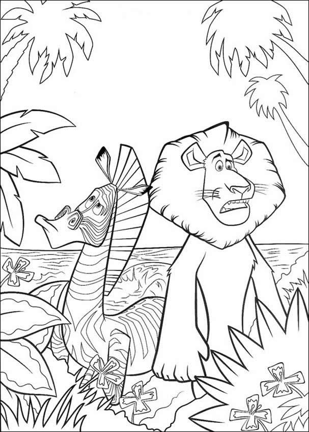 MADAGASCAR coloring pages - Alex and Marty