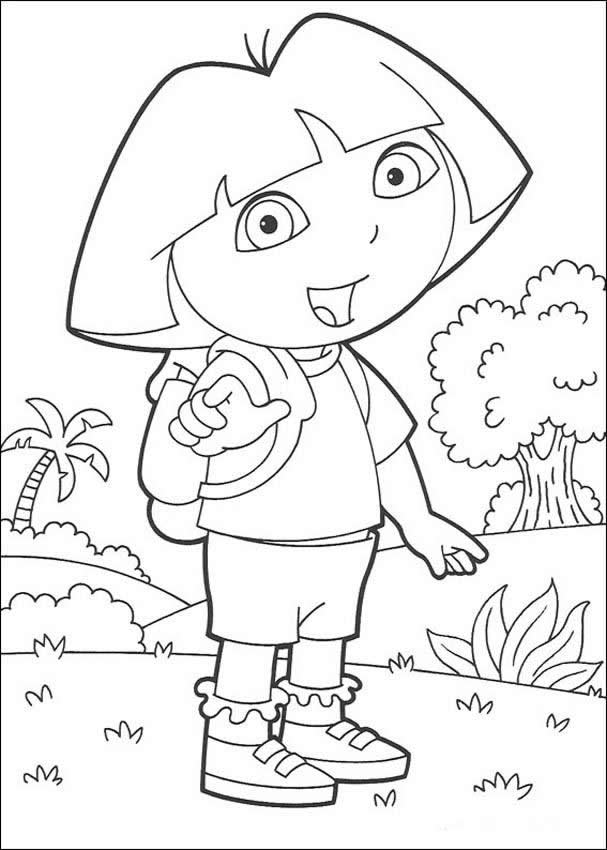 DORA THE EXPLORER coloring pages - Dora the Explorer on holiday