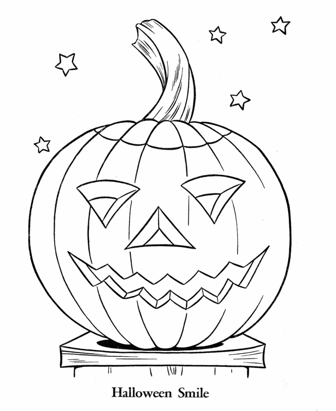 Halloween Pumpkin Coloring Pages - Smiling Halloween Pumpkin