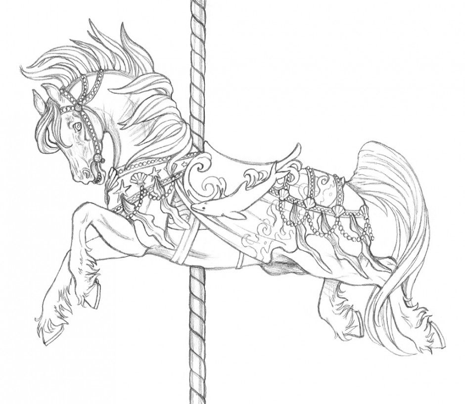 Pages Carousel Animals Coloring Pages Horses Carousel Horse