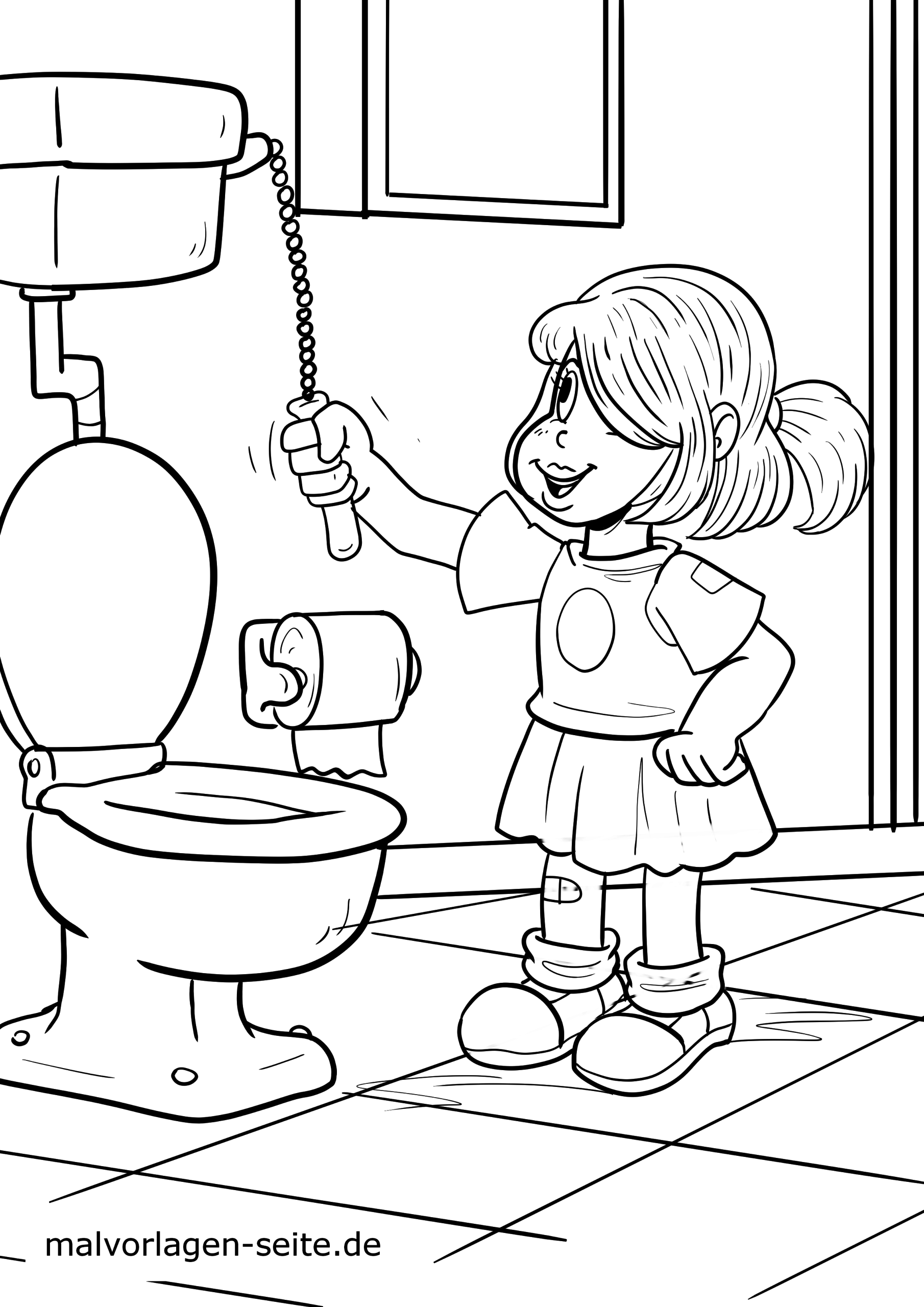 Coloring page go to the toilet Personal hygiene hygiene Free ...
