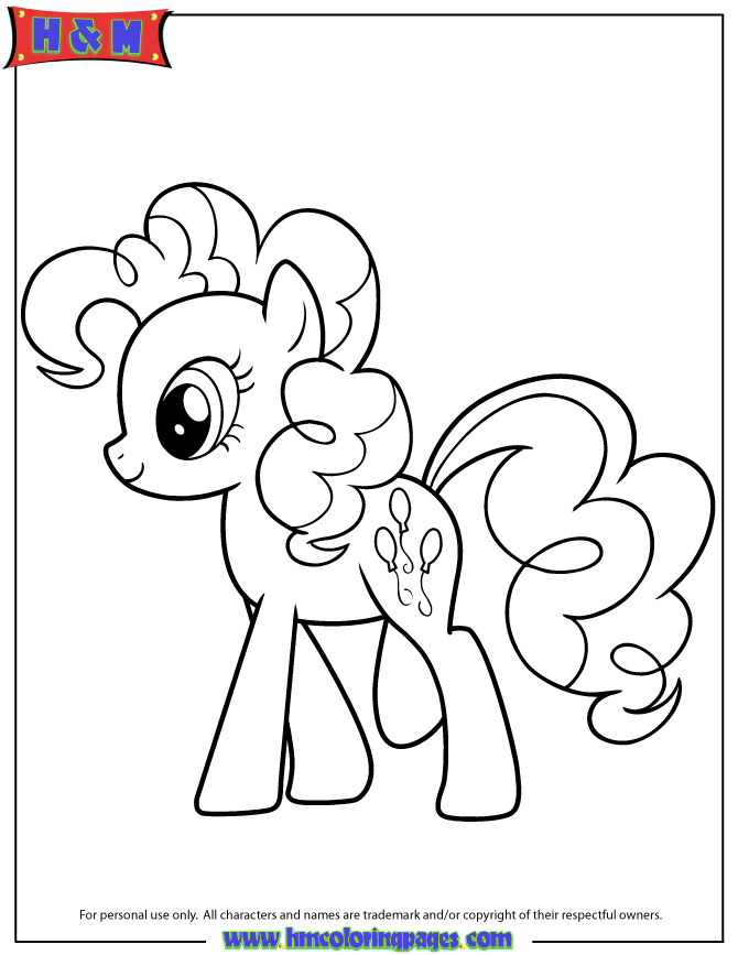 Pinkie Pie My Little Pony Cartoon Coloring Page | H & M Coloring Pages