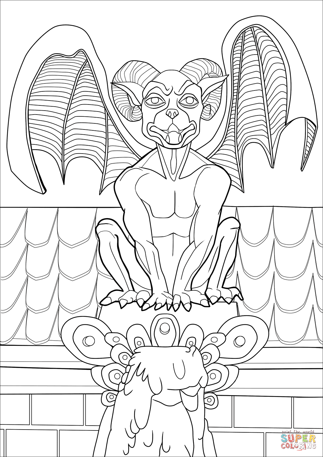 Gargoyle coloring page | Free Printable Coloring Pages