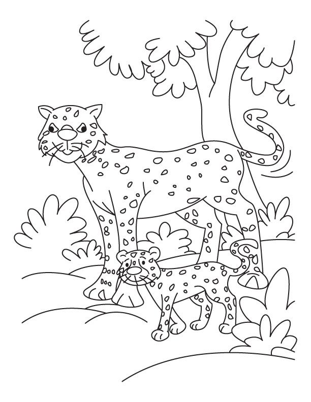 Cub with cheetah coloring pages | Download Free Cub with cheetah