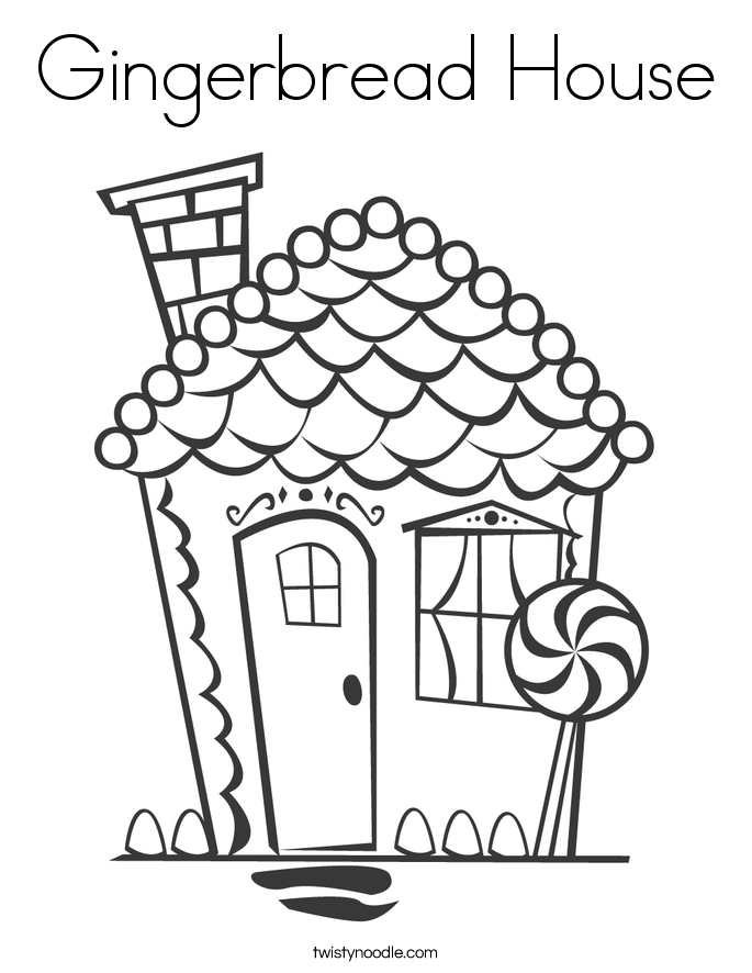 Gingerbread House Coloring Page - Twisty Noodle