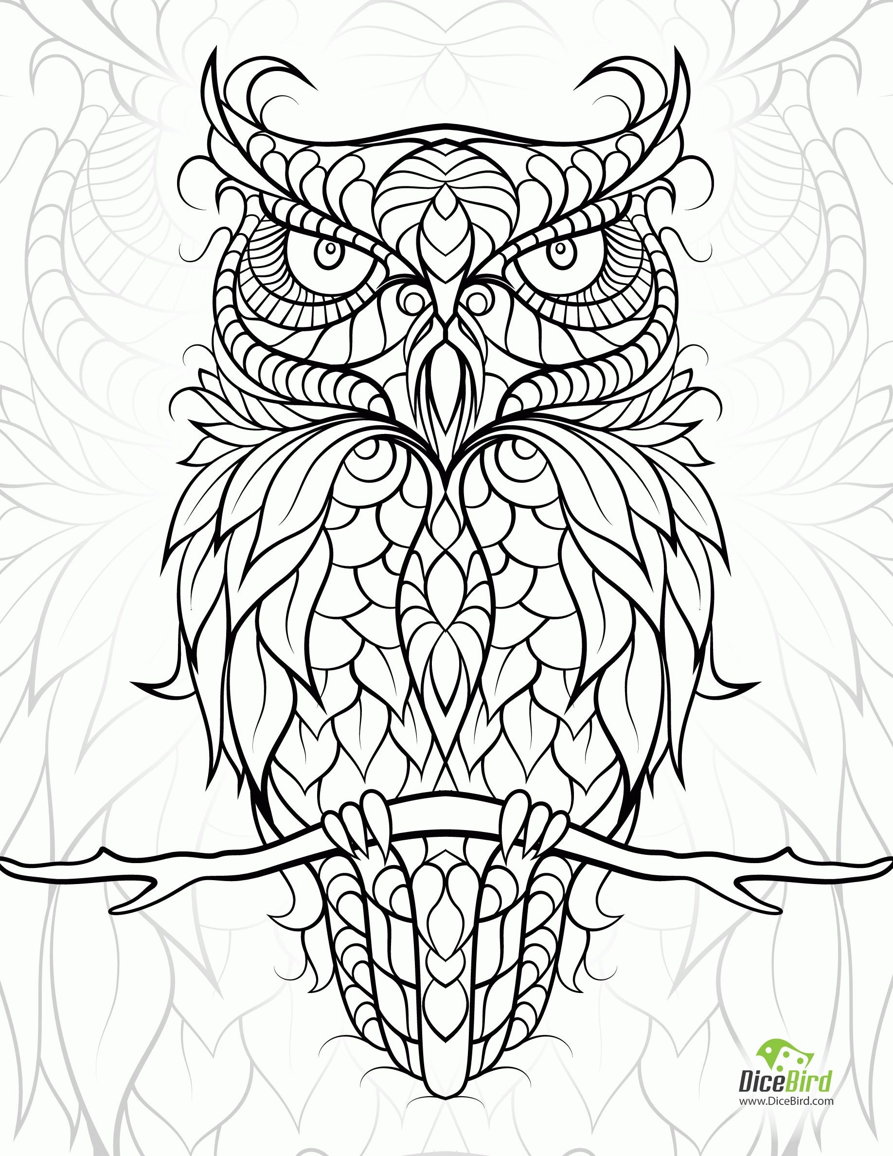 diceowl-free printable adult coloring pages