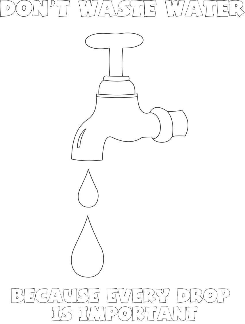 Saving Water Colouring Pages - High Quality Coloring Pages