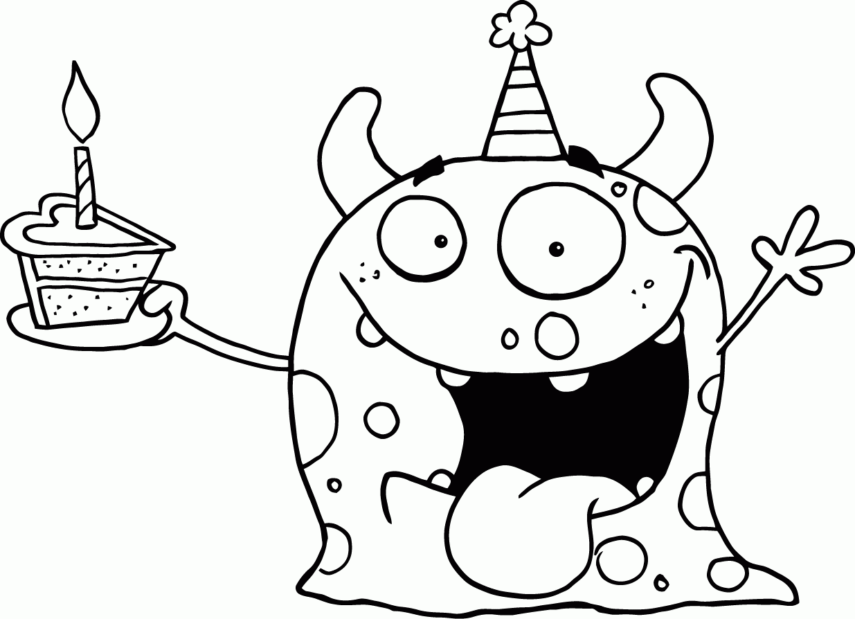 Happy Birthday Coloring Sheet - Coloring Pages for Kids and for Adults