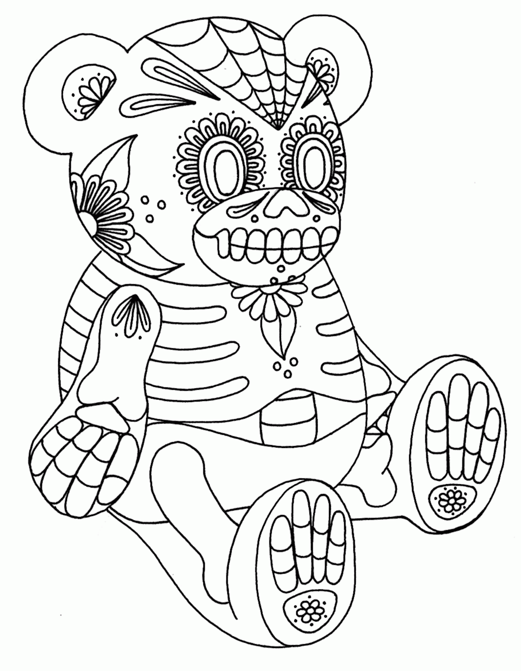 14 Pics of Sugar Skull Woman Coloring Pages - Day of the Dead Girl ...
