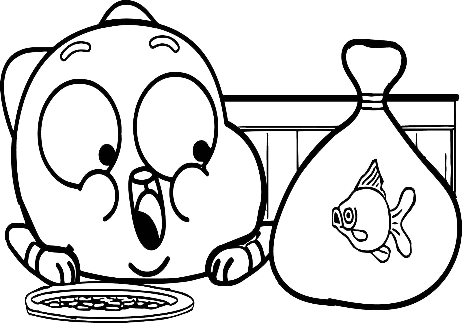 Gumball And Goldfish Coloring Page - Free Printable Coloring Pages for Kids