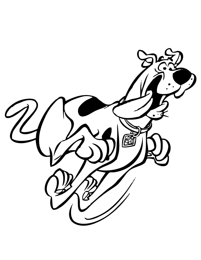 Scooby Doo Running Coloring Page | Free Printable Coloring Pages