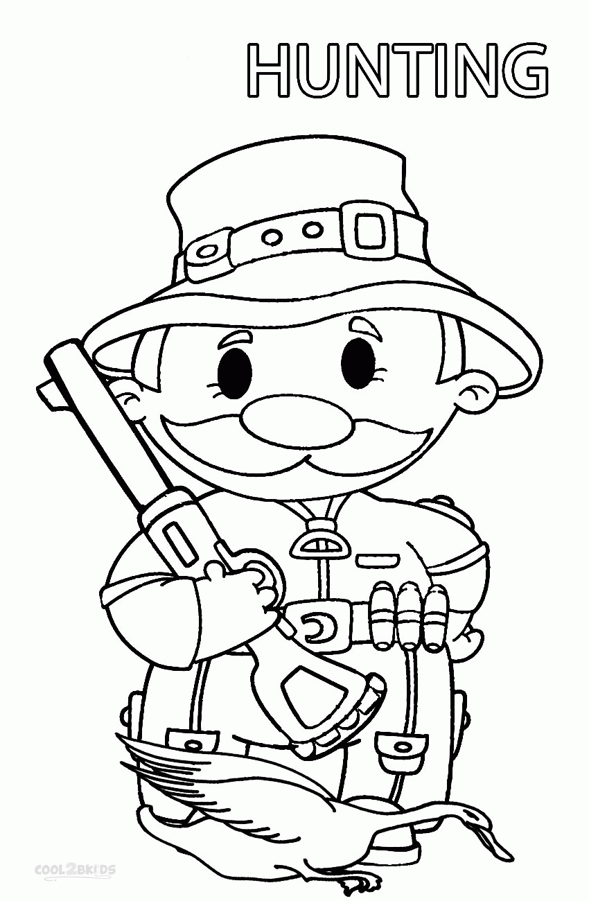Deer Hunting Coloring Pages Turkey Hunting Coloring Pages. Kids ...