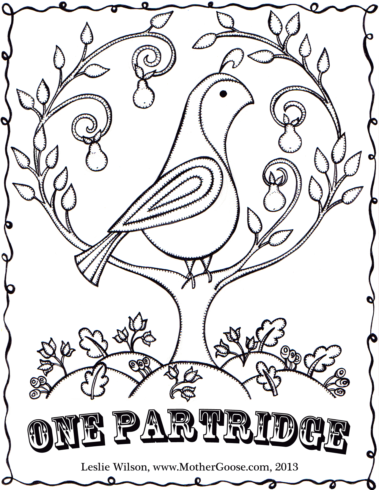 Twelve Days of Christmas Coloring Pages