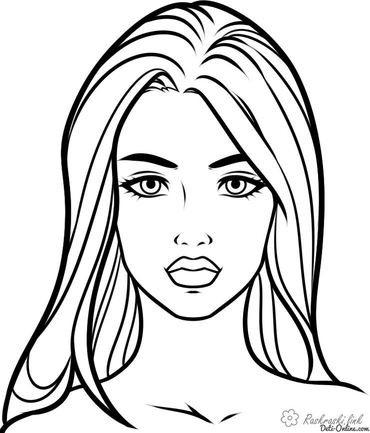 Colorize the face Free Coloring pages online print.