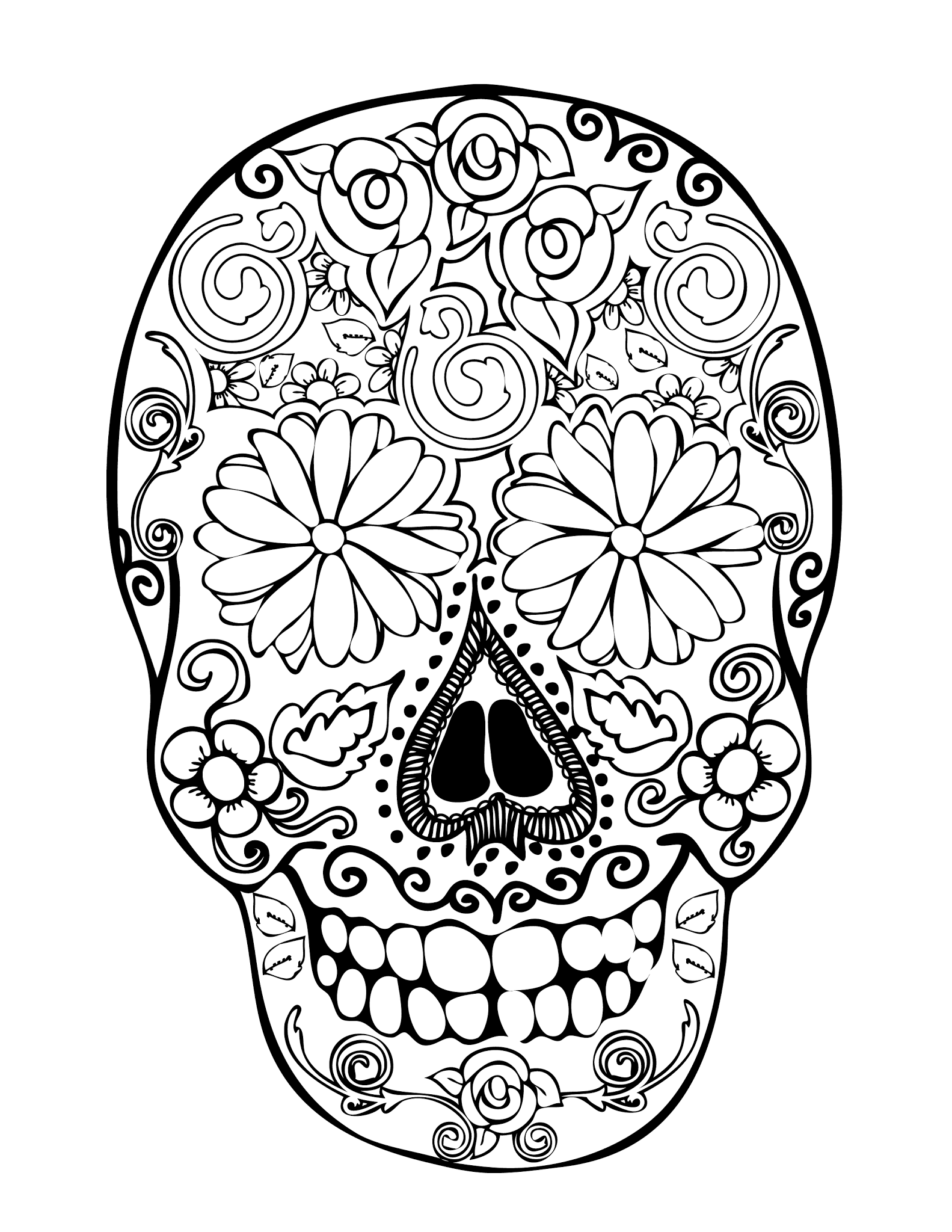 skull color pages - High Quality Coloring Pages