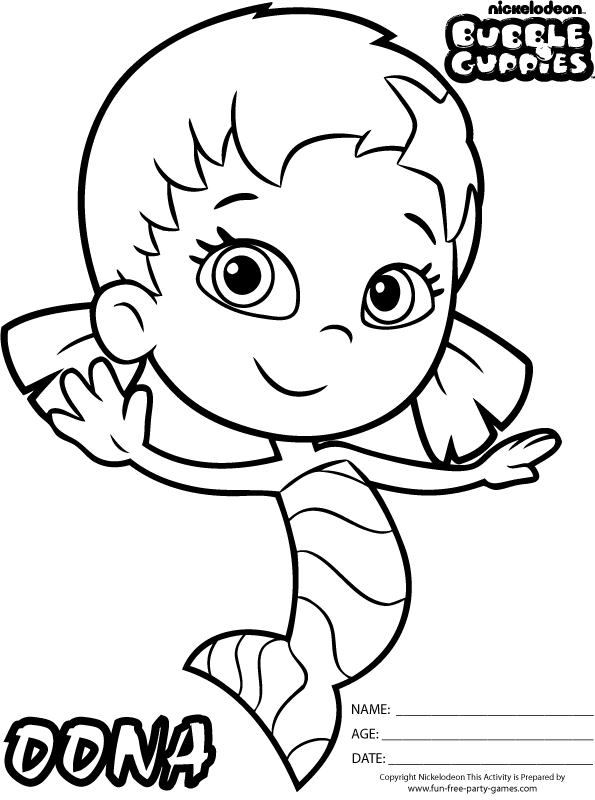Dona - Bubble Guppies Coloring Page