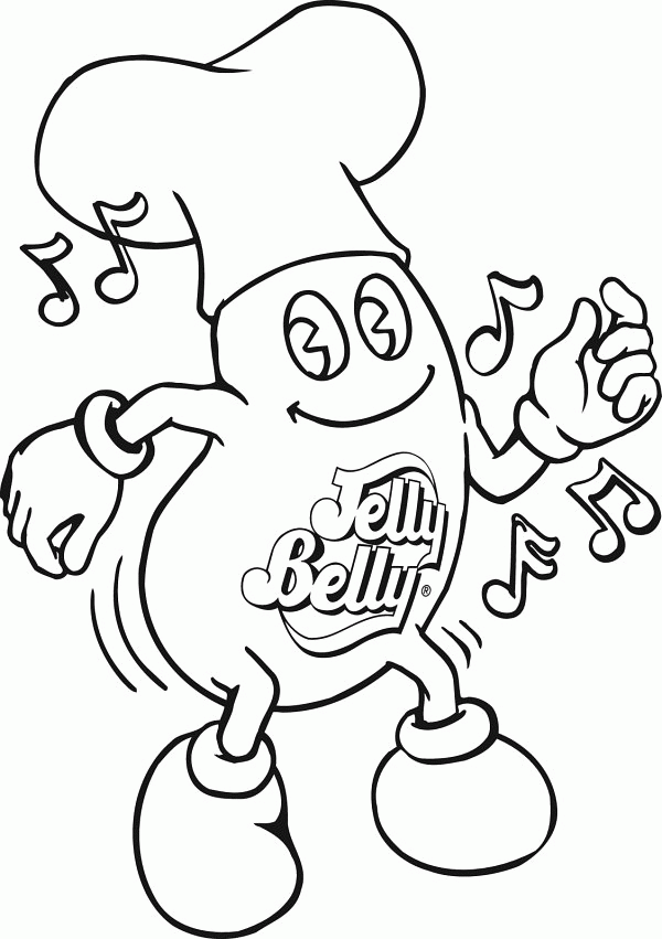 Jelly Bean Coloring - Coloring Pages for Kids and for Adults