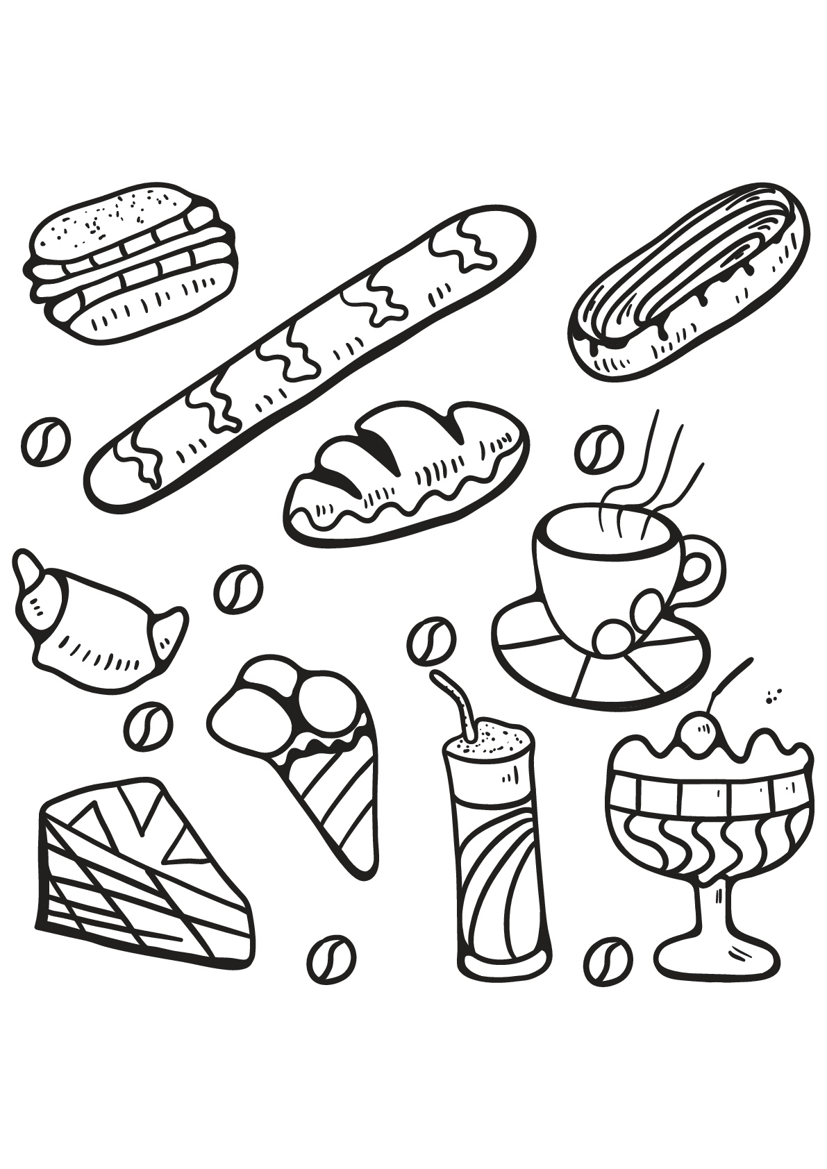 Food - Coloring Pages for Adults
