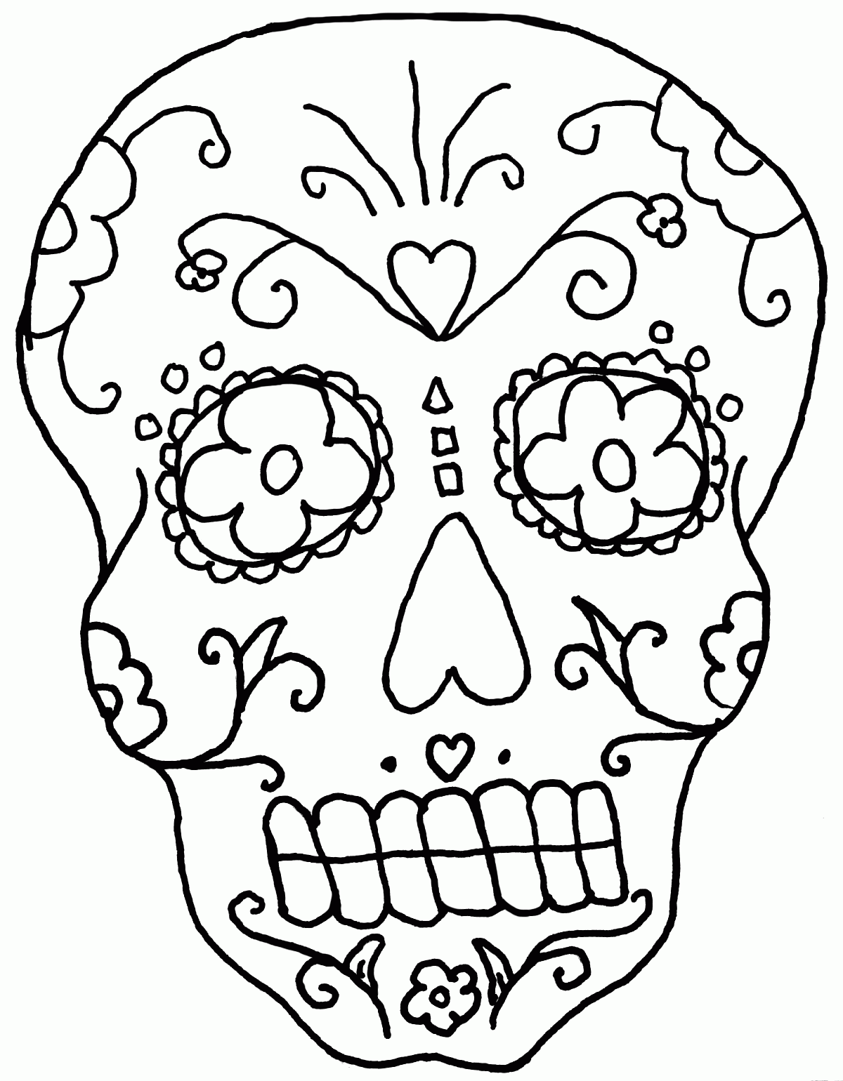 Coloring Pages For The Day Of The Dead Skulls - Coloring