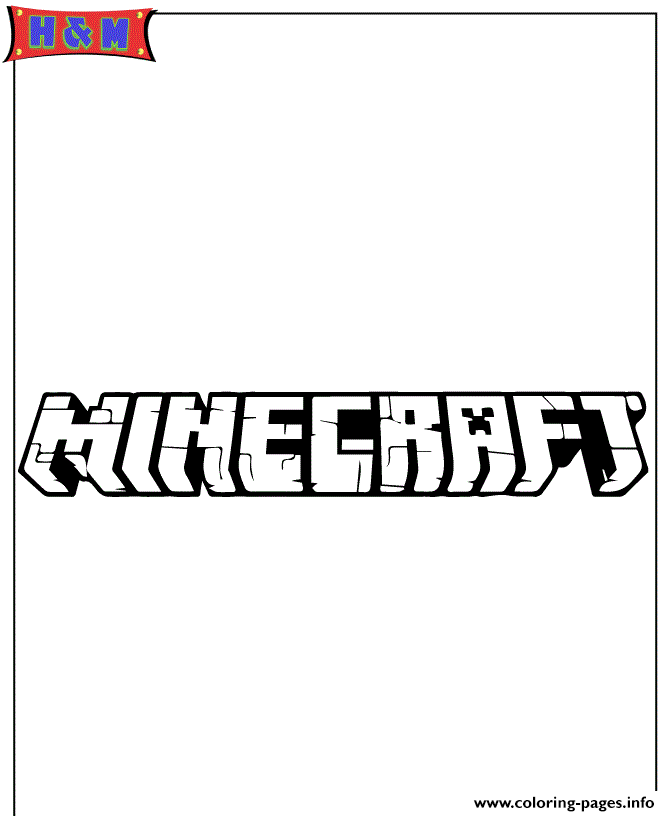 Print minecraft logo Coloring pages