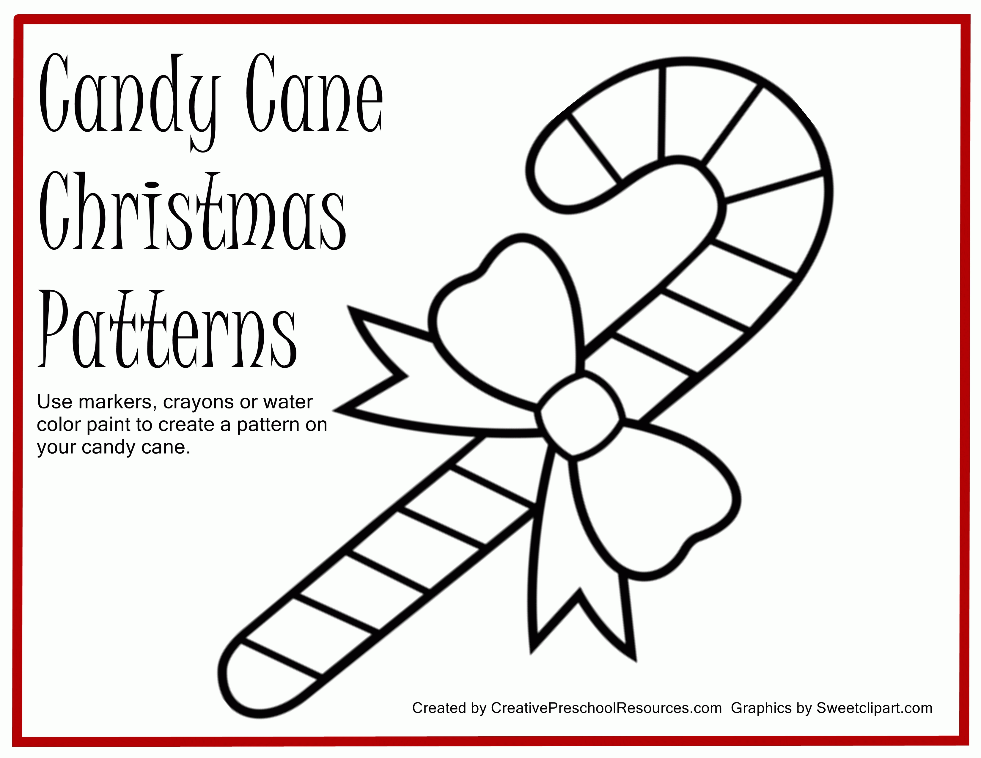 Printable Candy Canes - Coloring Pages for Kids and for Adults