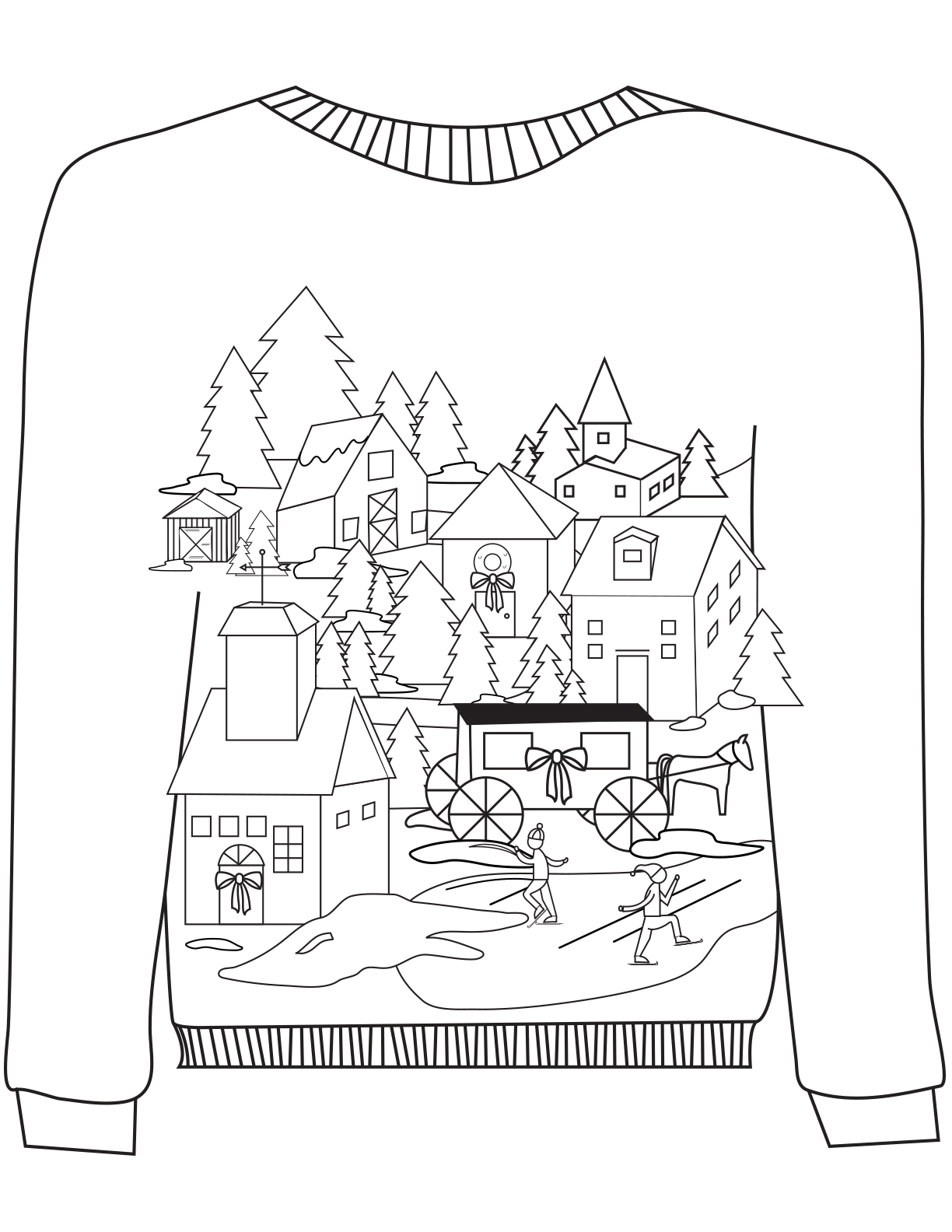 16 Ugly Christmas Sweater Colouring Pages - Mum In The Madhouse